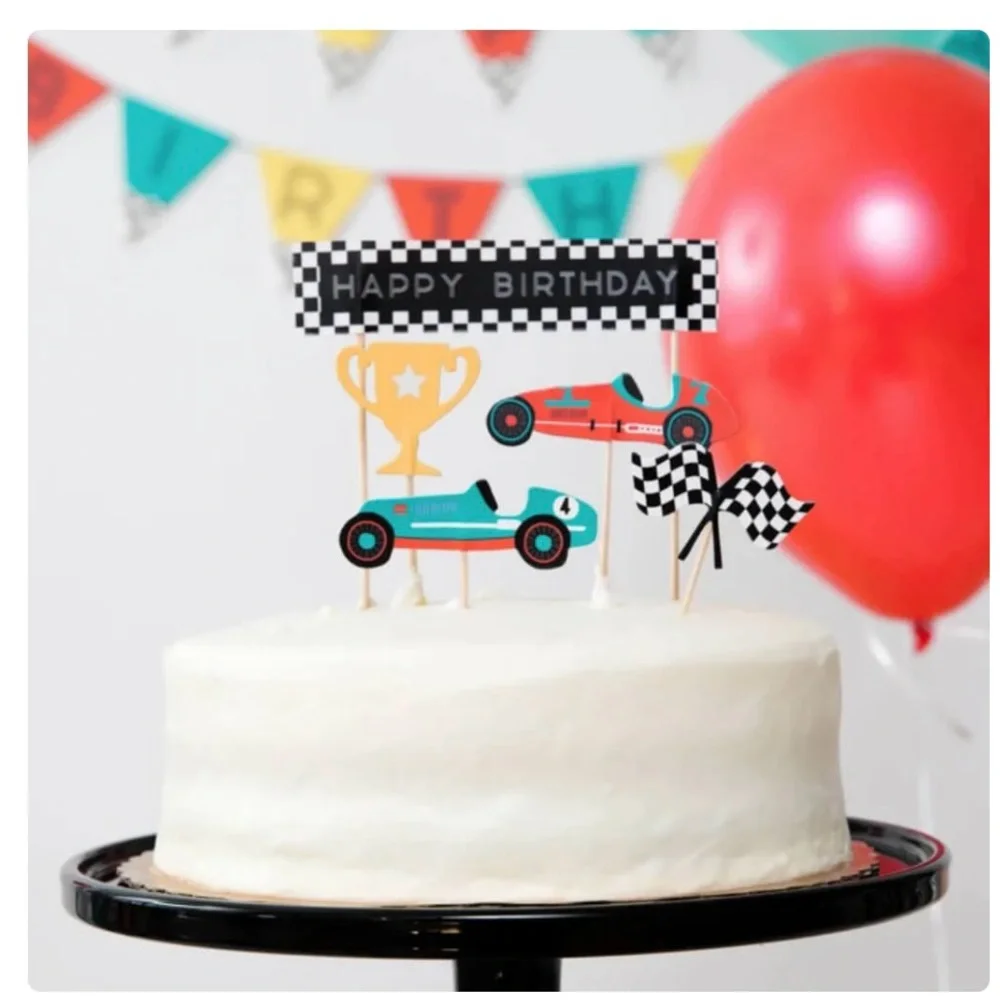 ♥️… Merrilulu Racing Theme Cake Topper Set - Multicolor
